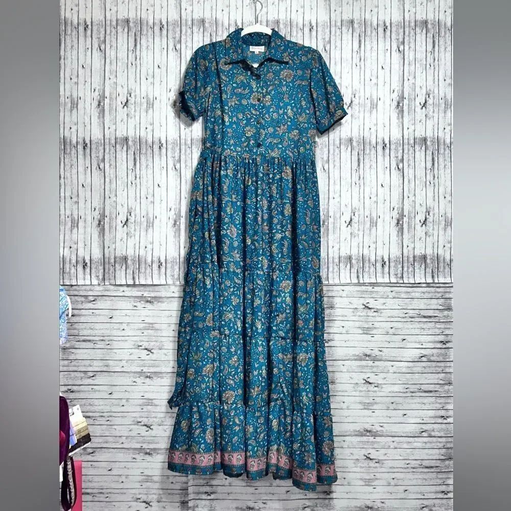 Anthropologie/Boemo Floral Boho Belted Maxi Dress
